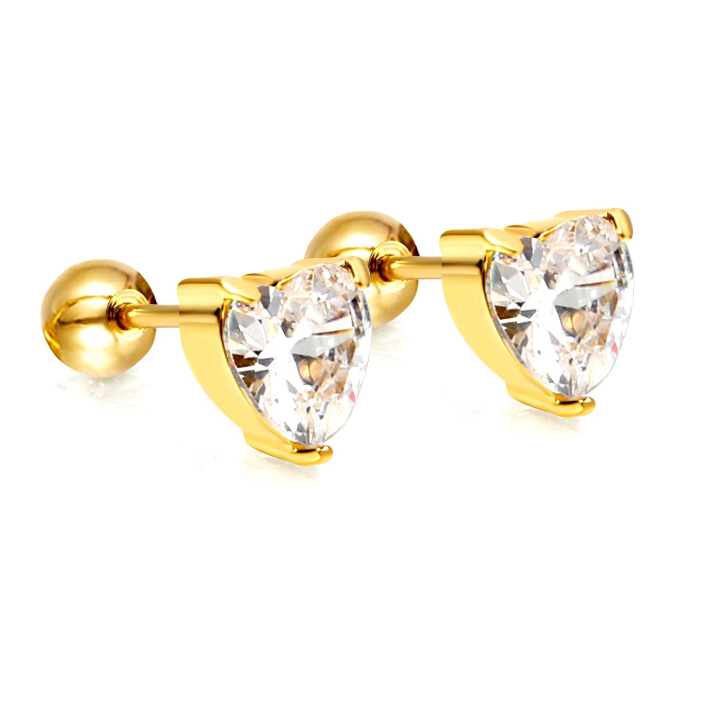 Screw studs with crystal stones on them