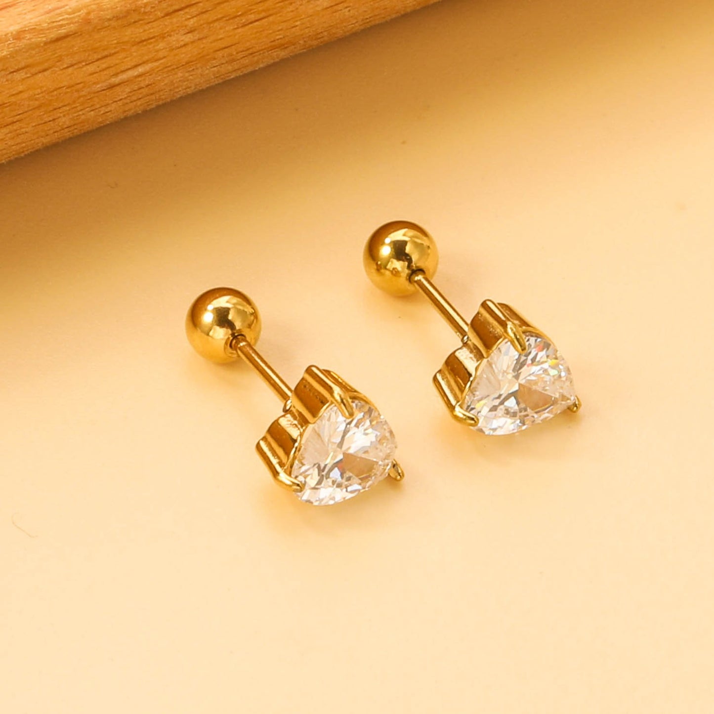 Screw studs with crystal stones on them