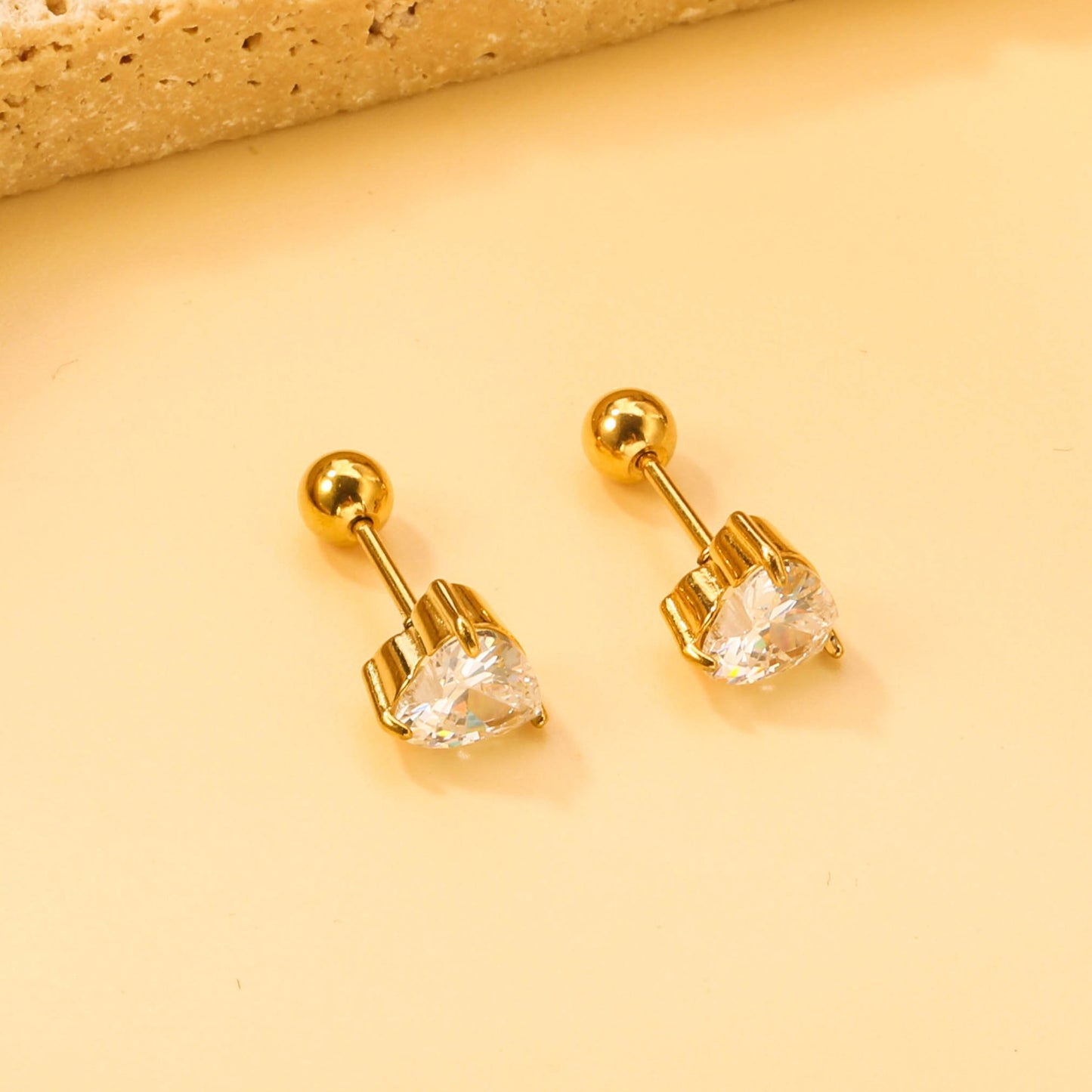 Screw studs with crystal stones on them
