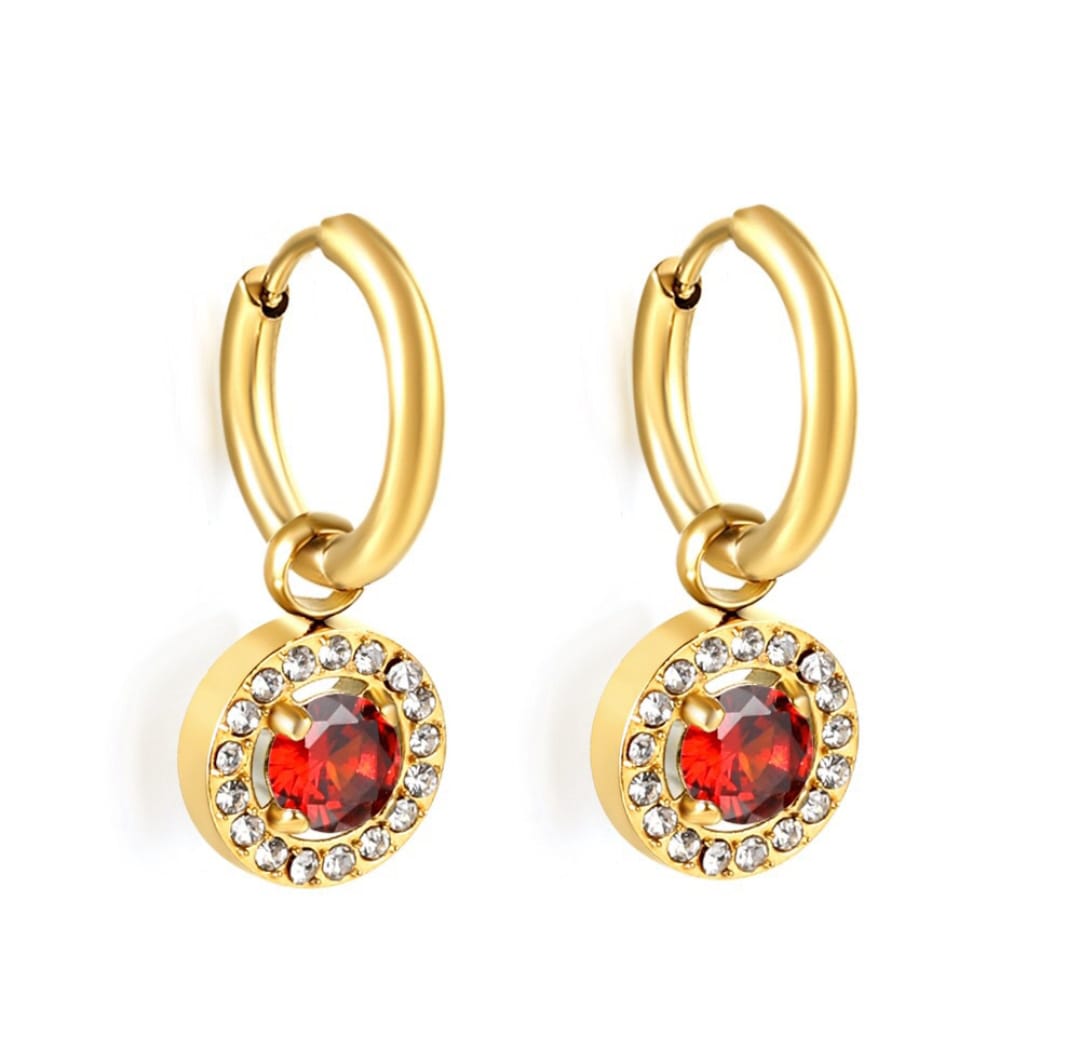Drop/dangle earrings with rhinestones. Waterproof earrings, hypoallergenic, Non-Tarnish Jewelry, Minimalist.