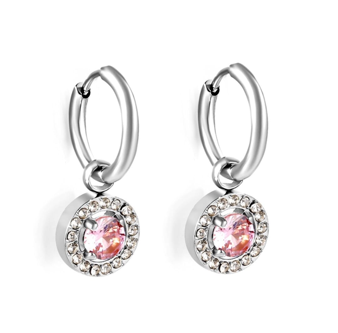 Drop/dangle earrings with rhinestones. Waterproof earrings, hypoallergenic, Non-Tarnish Jewelry, Minimalist.