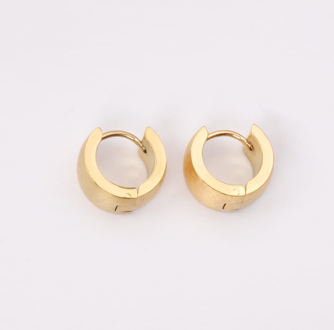 Plain small hoop earrings Waterproof earrings, hypoallergenic, Non-Tarnish Jewelry, Minimalist.