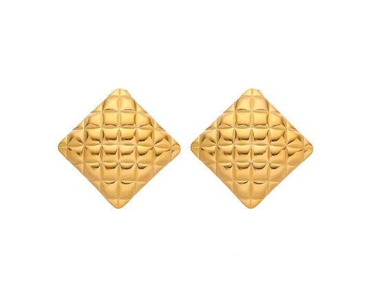 Diamond shaped chunky bold studs earrings