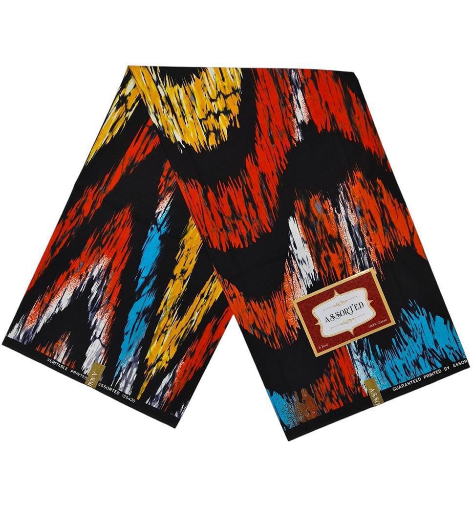 100% cotton Adire Fabric. 5 yards.