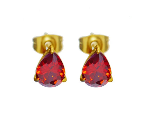 Red gemstone fine jewelry stud