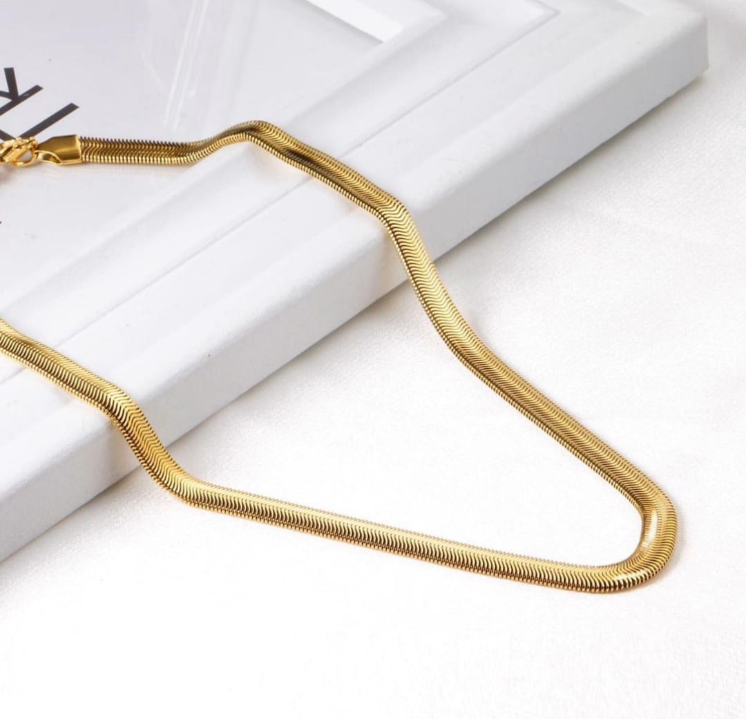 Necklace, Gold necklace, waterproof necklace, stainless steel, 18k gold, gift for her, gifts, Halskette, Kette, hypoallergenic, snake skin