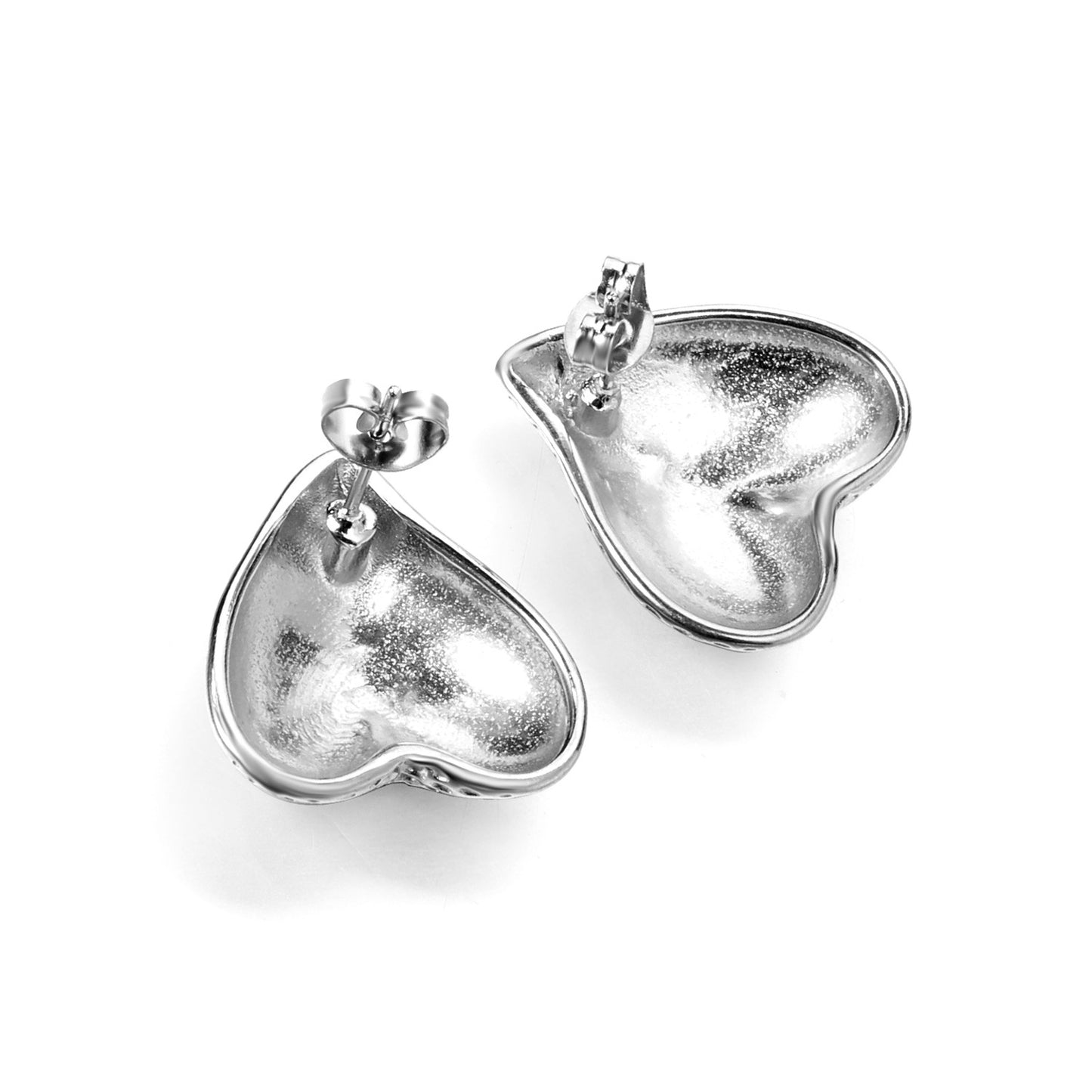 Upside down heart shaped bold studs