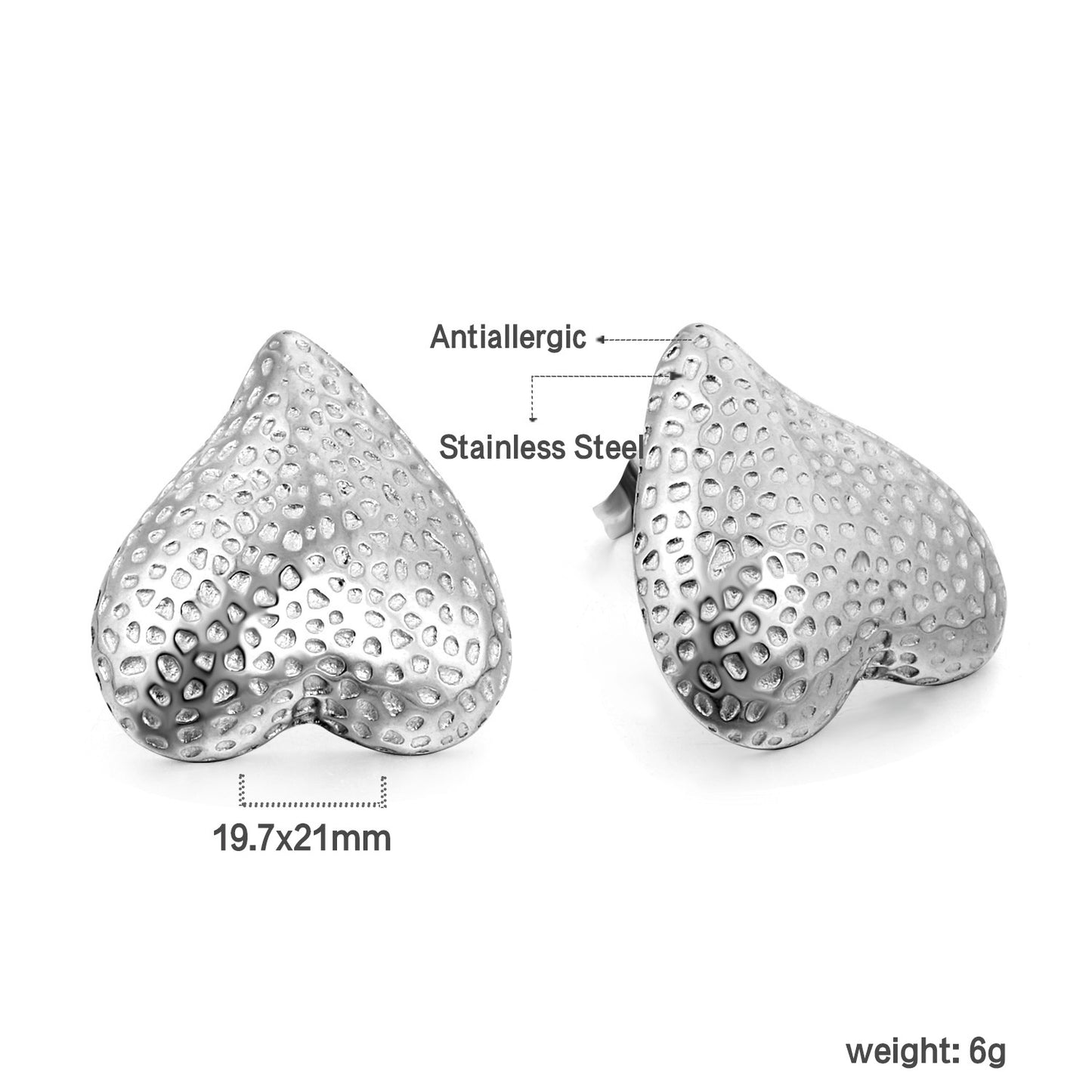 Upside down heart shaped bold studs