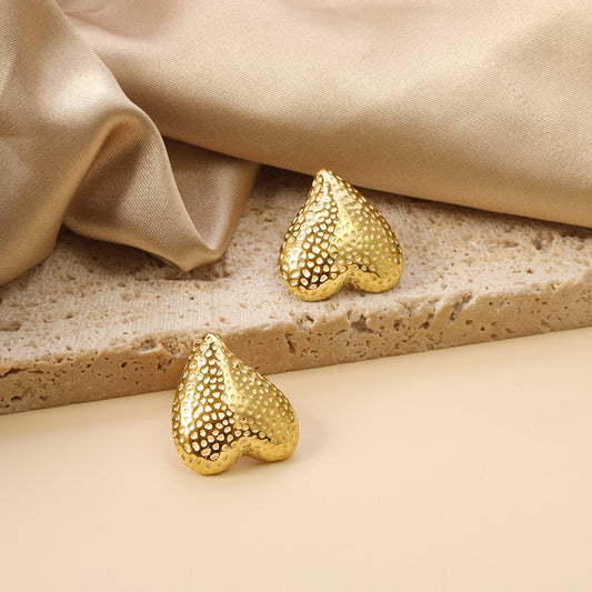 Upside down heart shaped bold studs