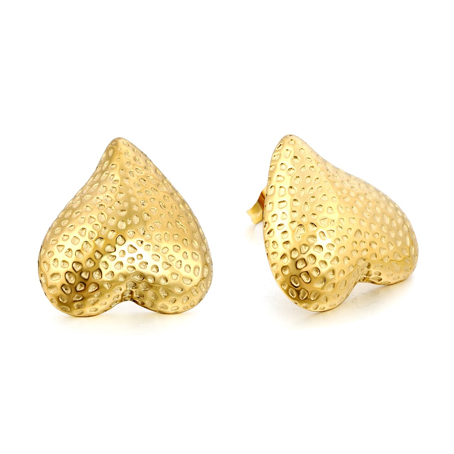 Upside down heart shaped bold studs