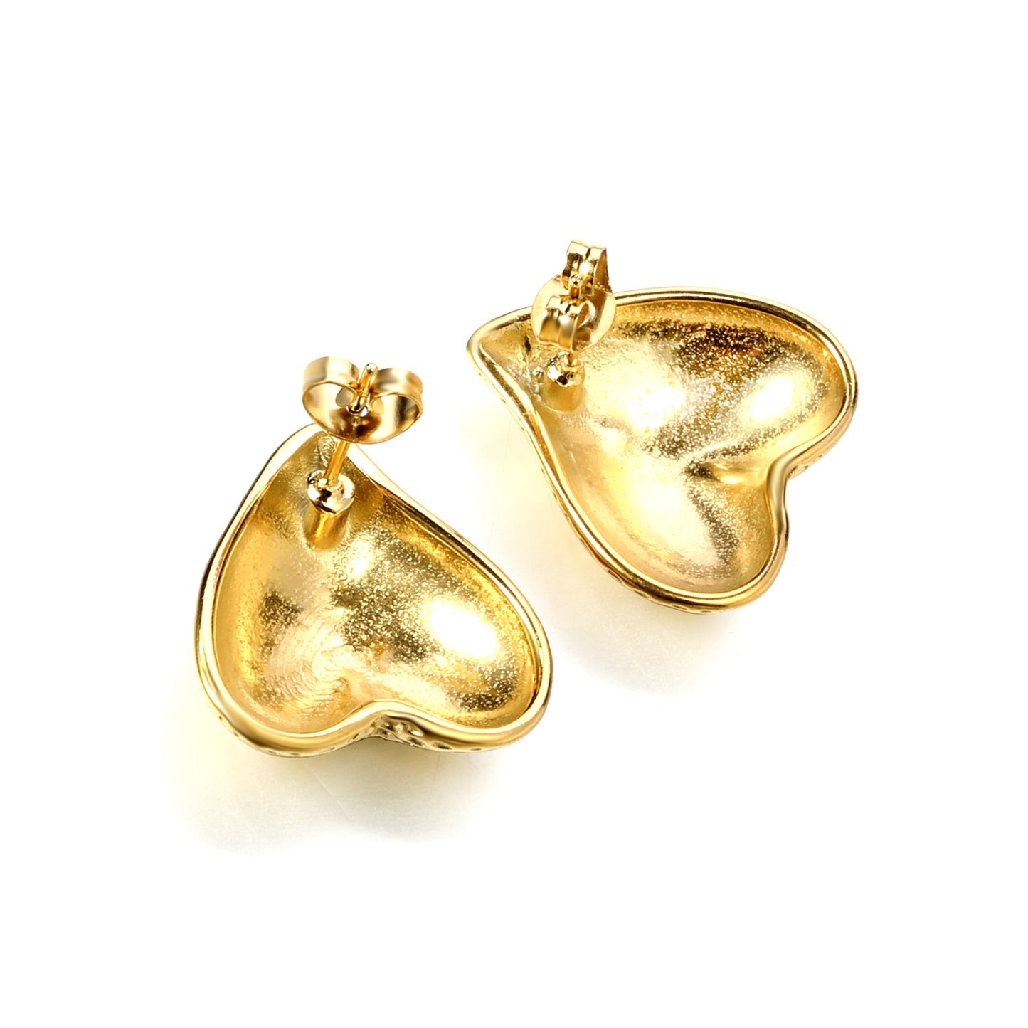 Upside down heart shaped bold studs