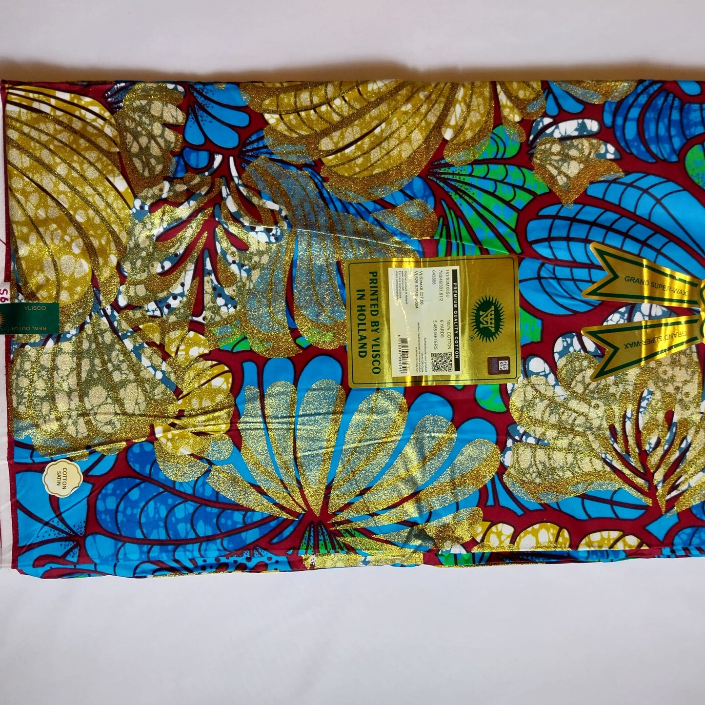 Vlisco hollandaise with beautiful glitters , African Ankara Fabric, 100% cotton Fabric , 6 yards Ankara wax, Ankara Fabric, Great Quality Ankara Fabric, Guaranteed printed Wax.