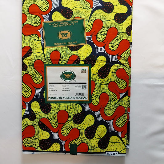 Vlisco Hollandaise, African Ankara Fabric, 100% cotton Fabric , 6 yards Ankara wax, Ankara Fabric, Great Quality Ankara Fabric, Guaranteed printed Wax.