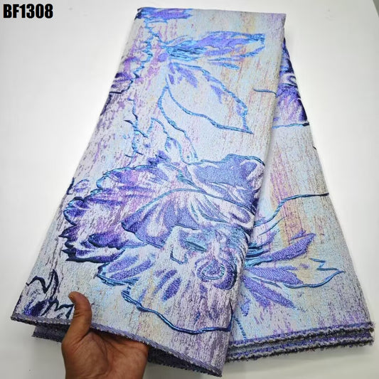 Brocade Fabric for sewing dresses, wedding dress, skirt and Blouse, also for sewing Men wears. 5 yards.