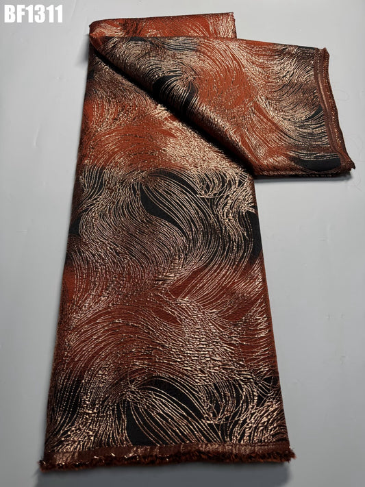 Brocade Fabric for sewing dresses, wedding dress, skirt and Blouse, also for sewing Men wears. 5 yards.