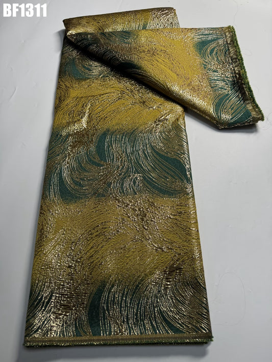 Brocade Fabric for sewing dresses, wedding dress, skirt and Blouse, also for sewing Men wears. 5 yards.