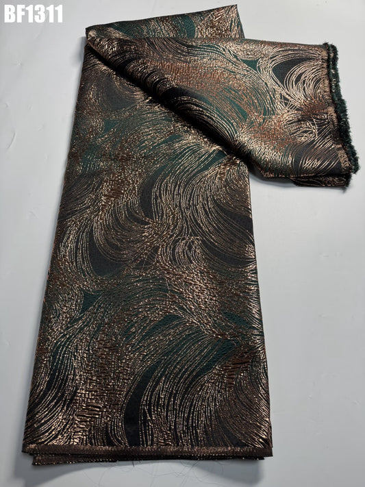 Brocade Fabric for sewing dresses, wedding dress, skirt and Blouse, also for sewing Men wears. 5 yards.