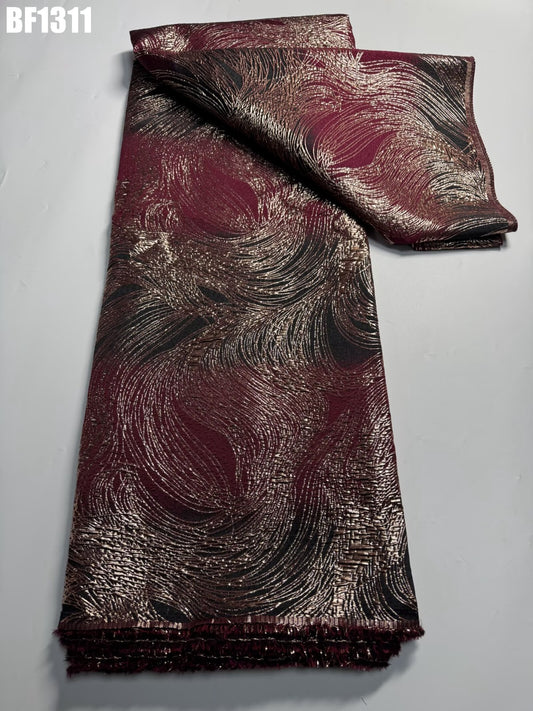 Brocade Fabric for sewing dresses, wedding dress, skirt and Blouse, also for sewing Men wears. 5 yards.