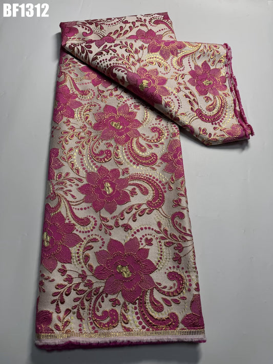 Brocade Fabric for sewing dresses, wedding dress, skirt and Blouse, also for sewing Men wears. 5 yards.