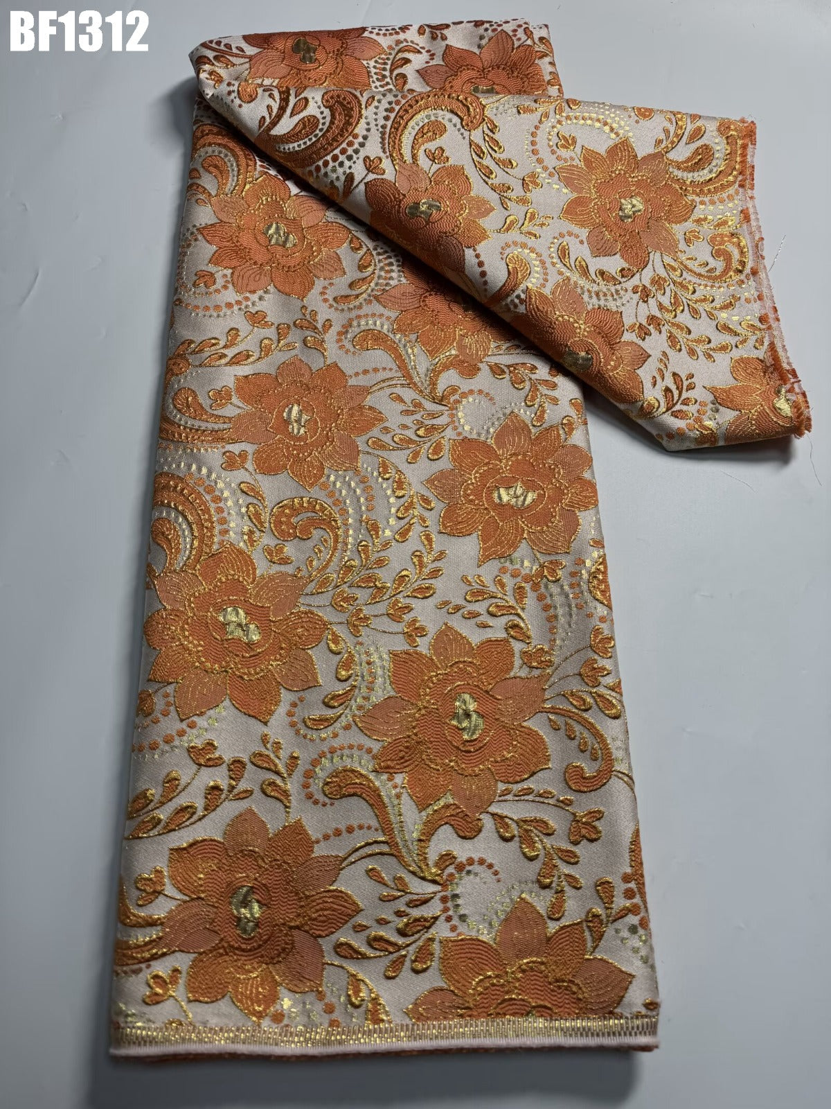 Brocade Fabric for sewing dresses, wedding dress, skirt and Blouse, also for sewing Men wears. 5 yards.