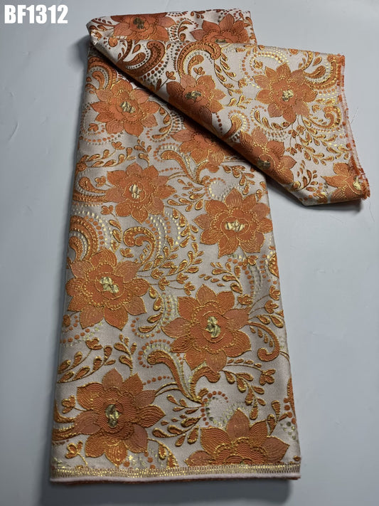 Brocade Fabric for sewing dresses, wedding dress, skirt and Blouse, also for sewing Men wears. 5 yards.
