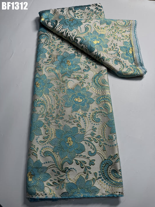 Brocade Fabric for sewing dresses, wedding dress, skirt and Blouse, also for sewing Men wears. 5 yards.