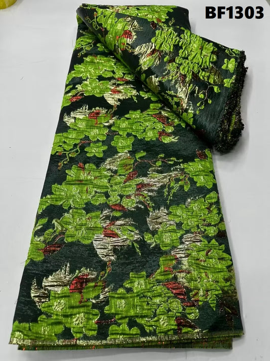 Brocade Fabric for sewing dresses, wedding dress, skirt and Blouse, also for sewing Men wears. 5 yards.