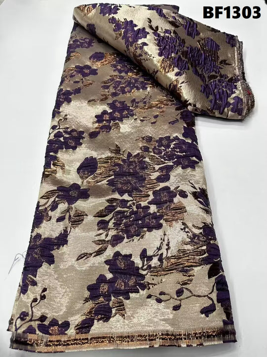 Brocade Fabric for sewing dresses, wedding dress, skirt and Blouse, also for sewing Men wears. 5 yards.