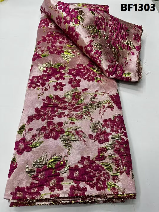 Brocade Fabric for sewing dresses, wedding dress, skirt and Blouse, also for sewing Men wears. 5 yards.
