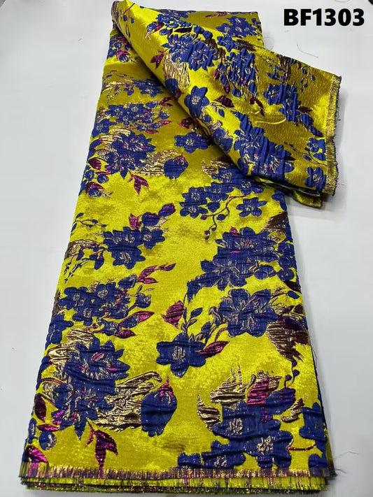 Brocade Fabric for sewing dresses, wedding dress, skirt and Blouse, also for sewing Men wears. 5 yards.