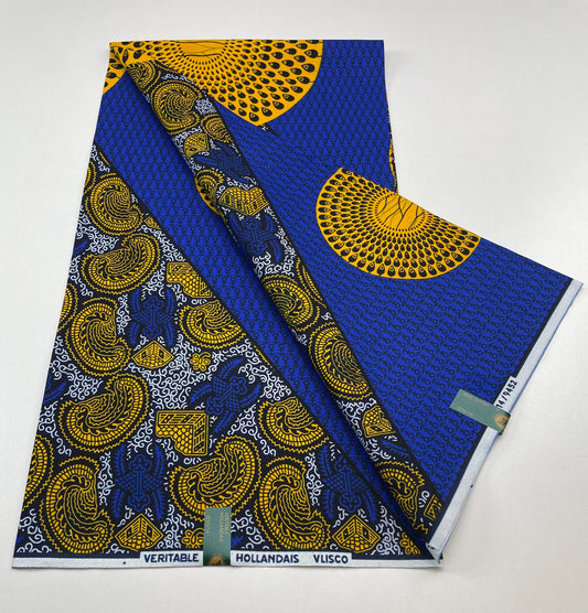 Hollandaise Vlisco. African Ankara Fabric, 100% cotton Fabric , 6 yards Ankara wax, Ankara Fabric, Great Quality Ankara Fabric, Guaranteed printed Wax.