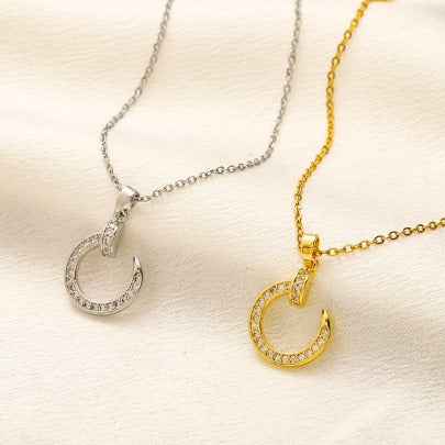 N-Cartier29 Stainless steel, Waterproof, Necklace, Curved nailshaped pendant