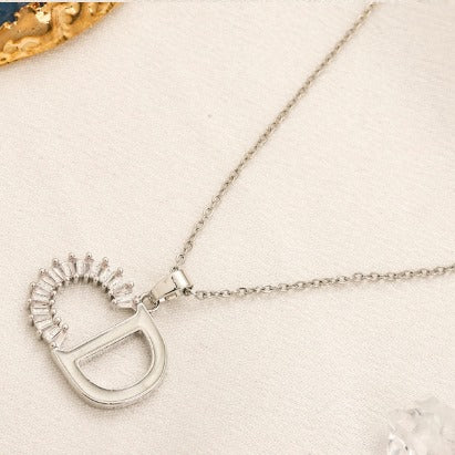 N-Dior36 Stainless steel, Waterproof, Necklace, with CD pendant