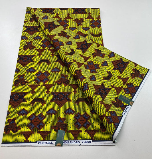 Hollandaise Vlisco. African Ankara Fabric, 100% cotton Fabric , 6 yards Ankara wax, Ankara Fabric, Great Quality Ankara Fabric, Guaranteed printed Wax.