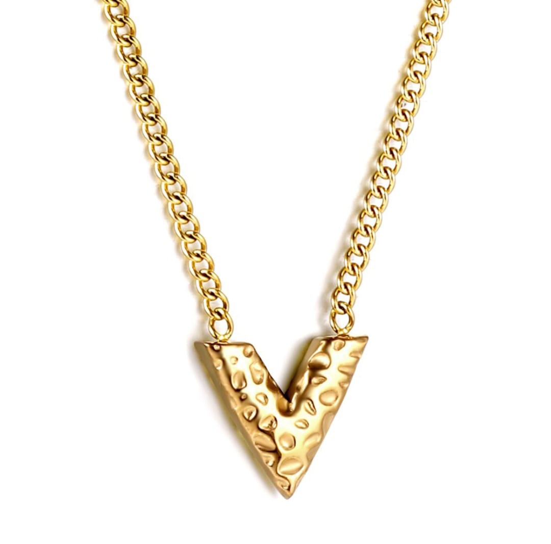 Necklace, Gold necklace, waterproof V-shaped necklace, stainless steel, 18k gold, gift for her, gifts, neck chain, chain, Nickel Free