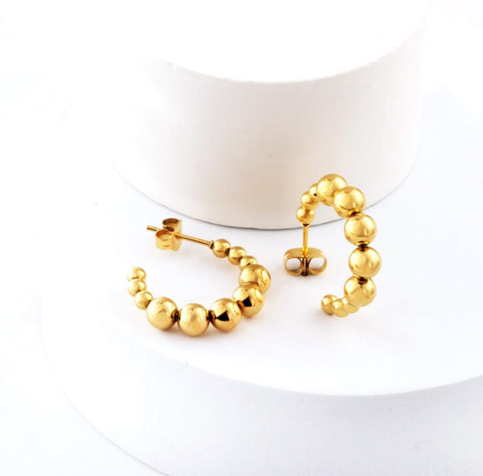 Waterproof earrings,  half hoop, Gold Plated, Earrings, Hypoallergenic, Non-Tarnish, Jewelry, gifts for her, minimalist, Gifts,