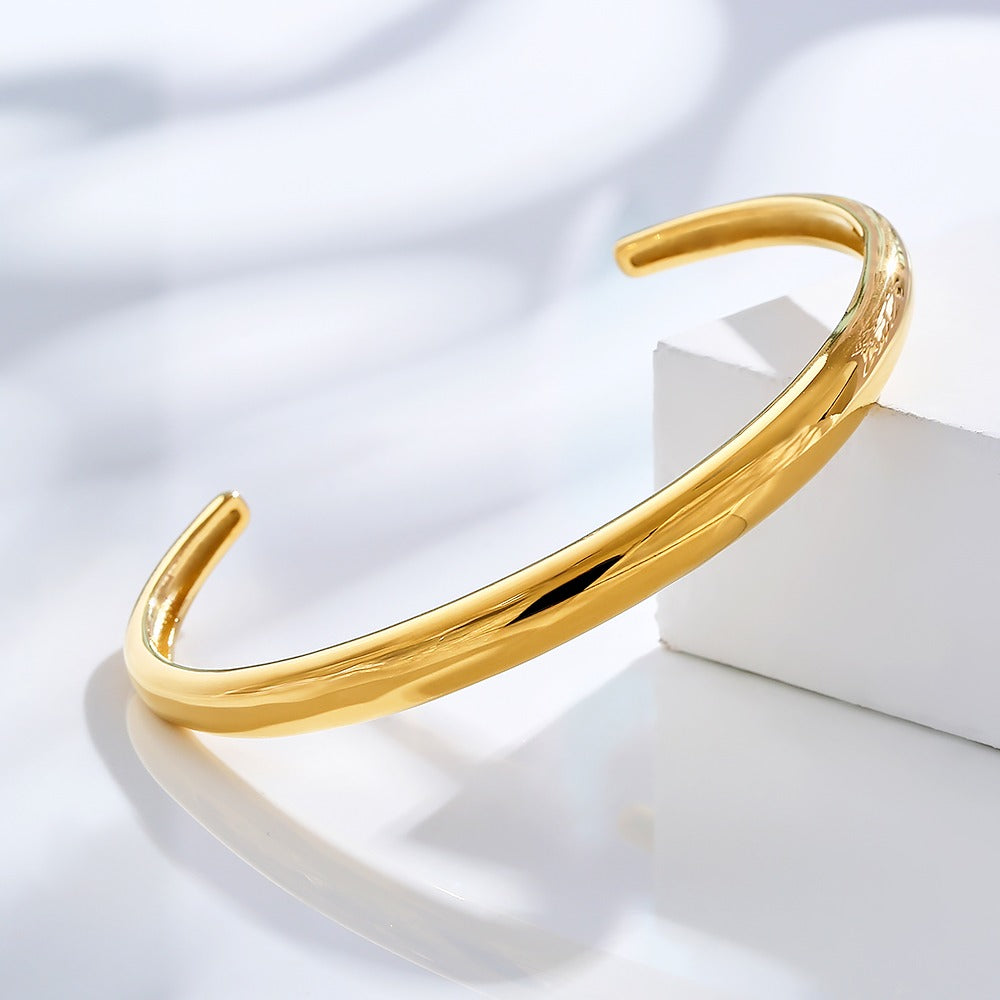 Half cuff plain bangle Unisex