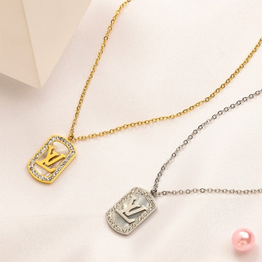 N-LV48. LV Stainless steel, Waterproof, Necklace with pendant.