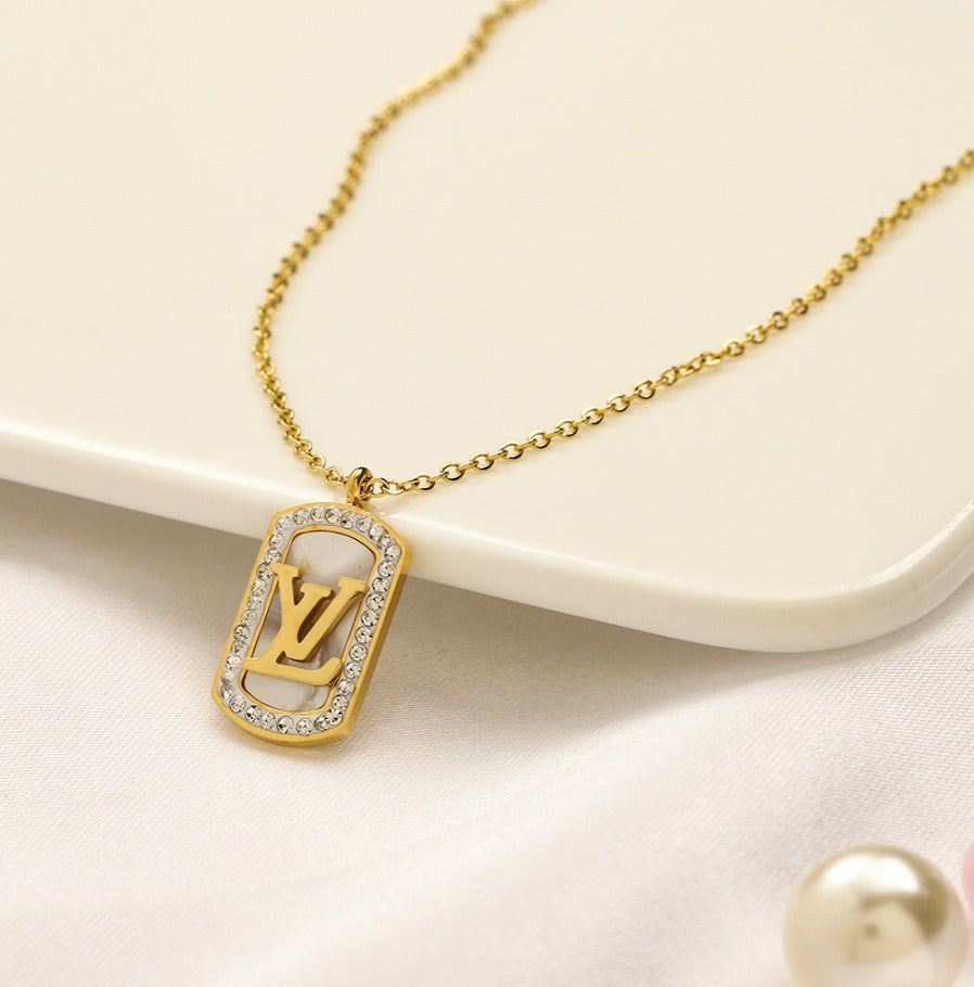 N-LV48. LV Stainless steel, Waterproof, Necklace with pendant.