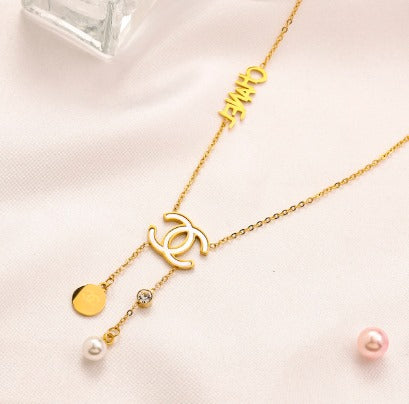 N-Chanel111. Chanel necklace Waterporoof. Stainless Steel