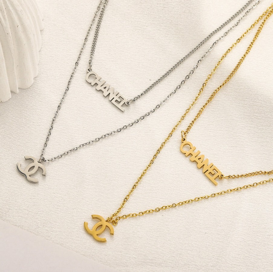N-Chanel18. Double layered chanel necklace.