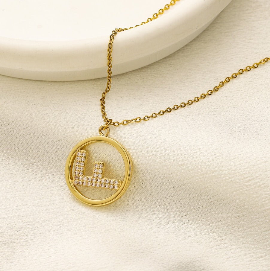 N-Fendi21. Fendi stainless stee and waterproof necklace with pendant.