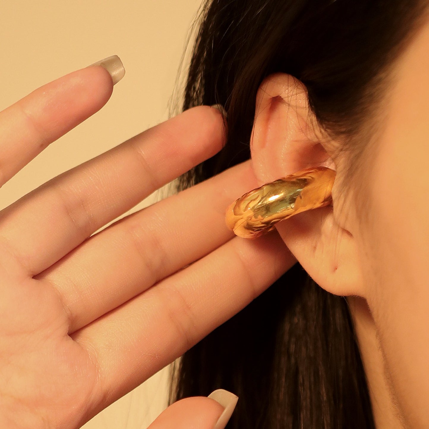Plain cuff earrings