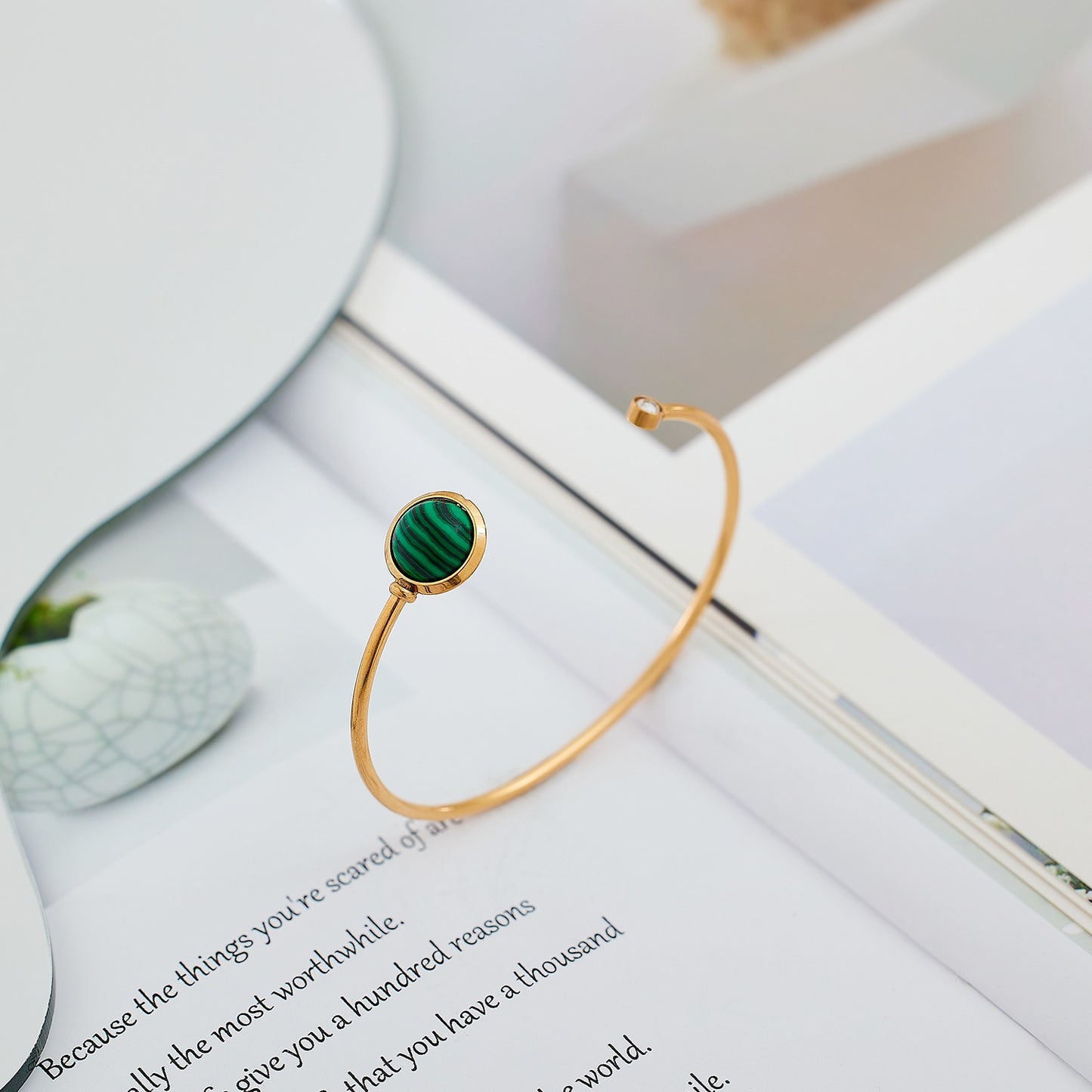 Rose gold open cuff bangle