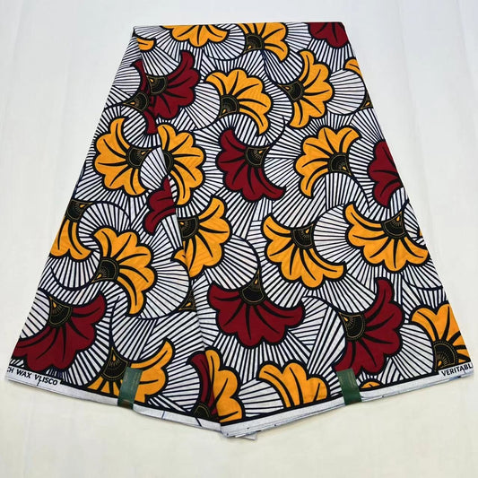 Hollandaise Vlisco. African Ankara Fabric, 100% cotton Fabric , 6 yards Ankara wax, Ankara Fabric, Great Quality Ankara Fabric, Guaranteed printed Wax.