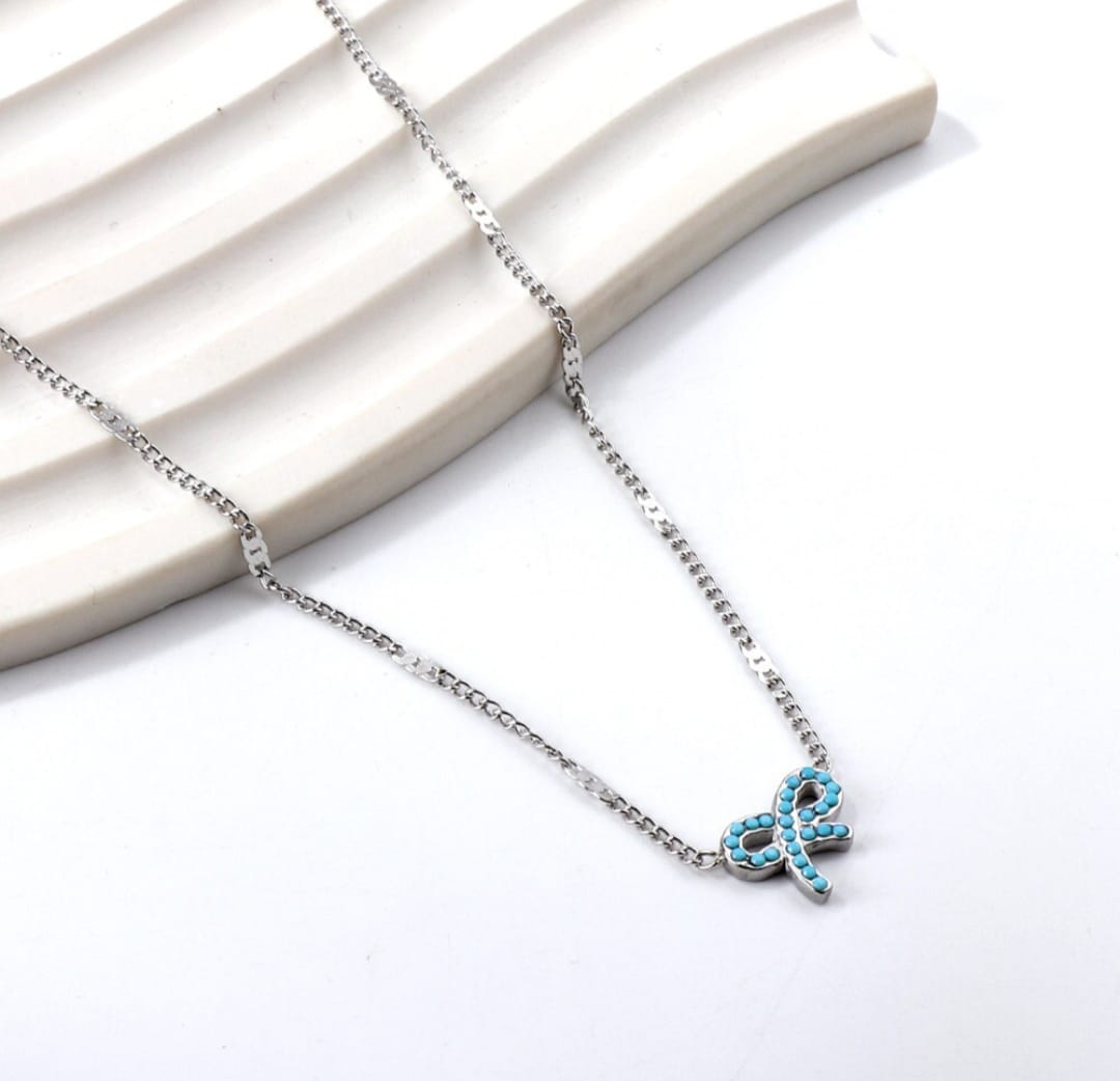 Necklace with blue infinity pendant, Gold necklace, silver necklace, waterproof necklace, Pendant necklace, stainless steel, 18k gold, gift for her, Halskette, Kette, Hypoallergenic