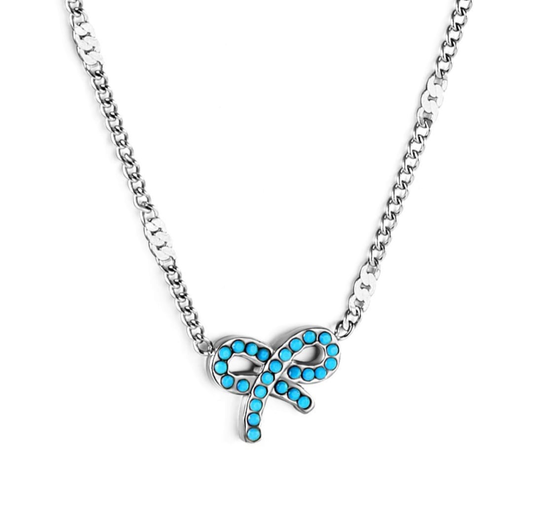 Necklace with blue infinity pendant, Gold necklace, silver necklace, waterproof necklace, Pendant necklace, stainless steel, 18k gold, gift for her, Halskette, Kette, Hypoallergenic