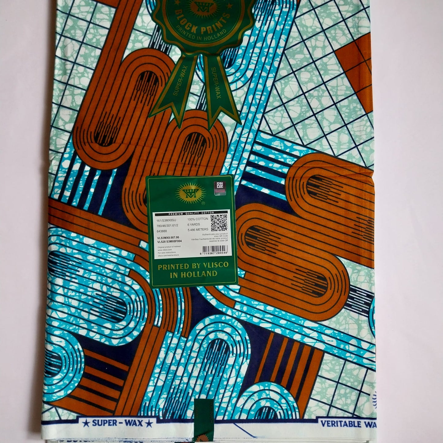 Hollandaise Vlisco, African Ankara Fabric, 100% cotton Fabric , 6 yards Ankara wax, Ankara Fabric, Great Quality Ankara Fabric, Guaranteed printed Wax.