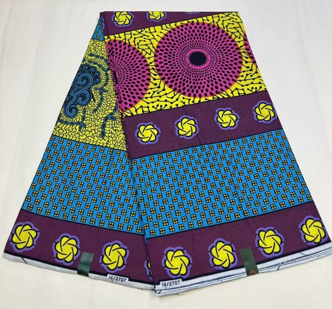 Hollandaise Vlisco. African Ankara Fabric, 100% cotton Fabric , 6 yards Ankara wax, Ankara Fabric, Great Quality Ankara Fabric, Guaranteed printed Wax.
