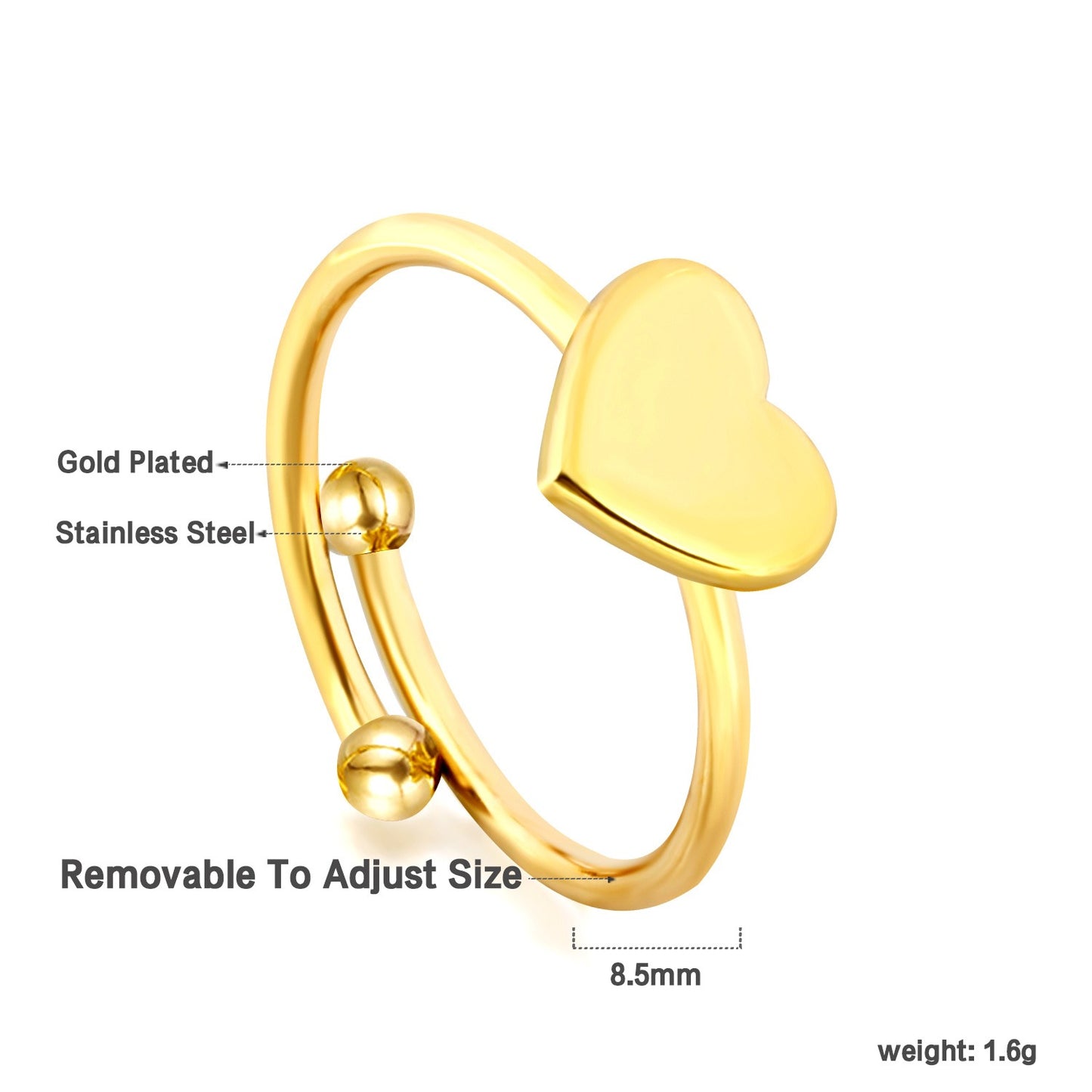 Ring with a heart shape